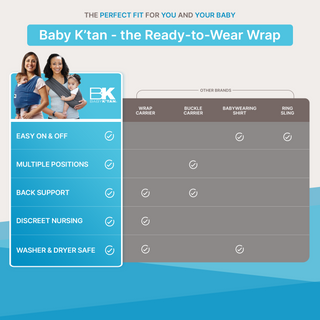Baby K'tan ready-to-wear wrap in soft fabric, designed for comfortable and secure baby carrying.
