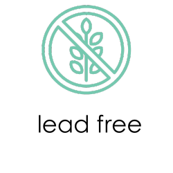 A turquoise glyph featuring a plant inside a circle with a diagonal line, set against a black background, conveying "no plants" or "plant-free."