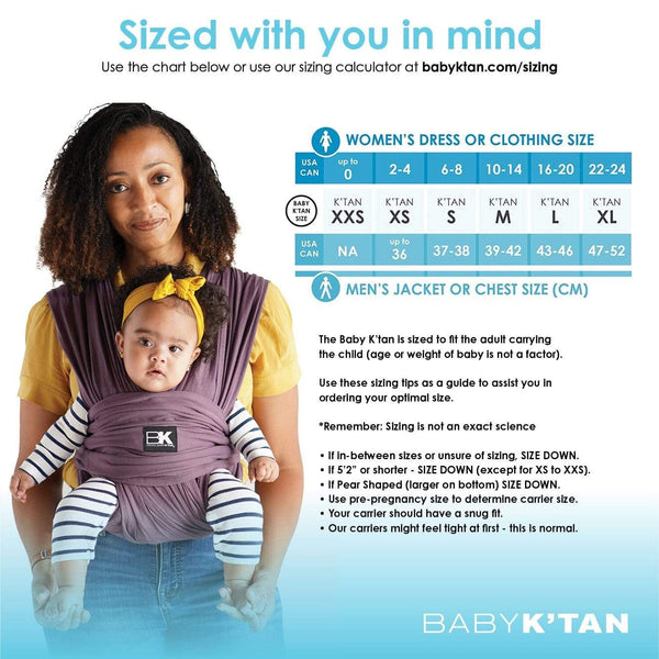 Baby K’tan Pre-Wrapped - Ready To Wear Baby Carrier - Original - Eggplant