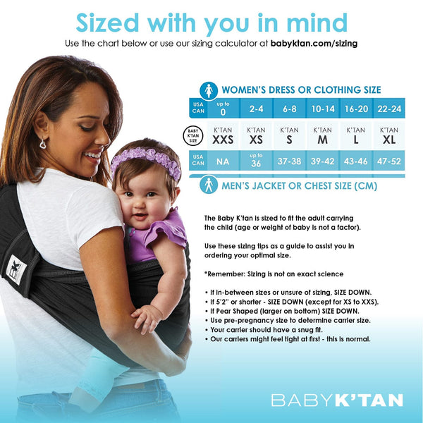 Baby K'tan Pre-Wrapped and Ready to Wear Original Baby Carrier - Black