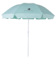 Light blue beach umbrella with a brand logo on a white background