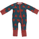 Children's onesie with red heart pattern on a blue background