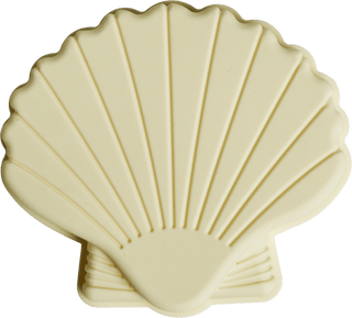 Beige shell-shaped object on a transparent background