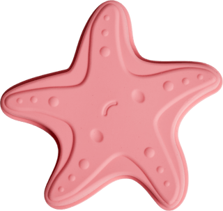 Pink star-shaped object on a transparent background