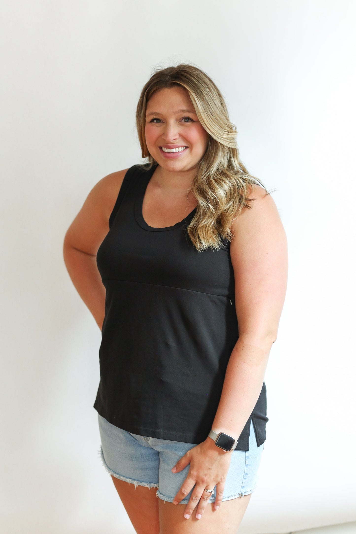FINAL SALE - Invisible Zip Breastfeeding Tank Top