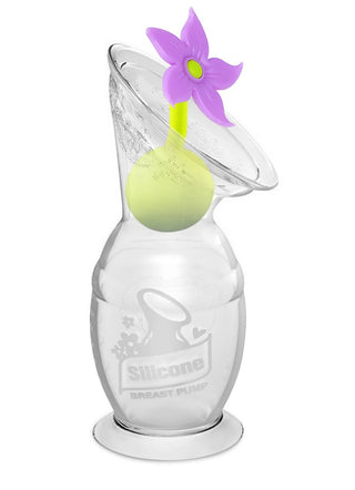 Haakaa Gen 2 Silicone Breast Pump with Suction Base 5 oz and Silicone Flower Stopper Set