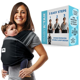 Baby K'tan Slings Baby K’tan Active Oasis Baby Carrier - Black/Grey