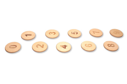 Set of gold-colored numbers on a white background