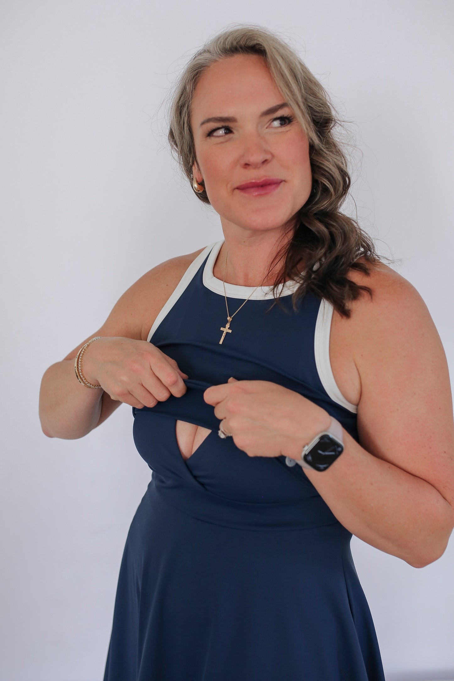 The Courtside Nursing Tennis Dress – Breastfeeding Friendly