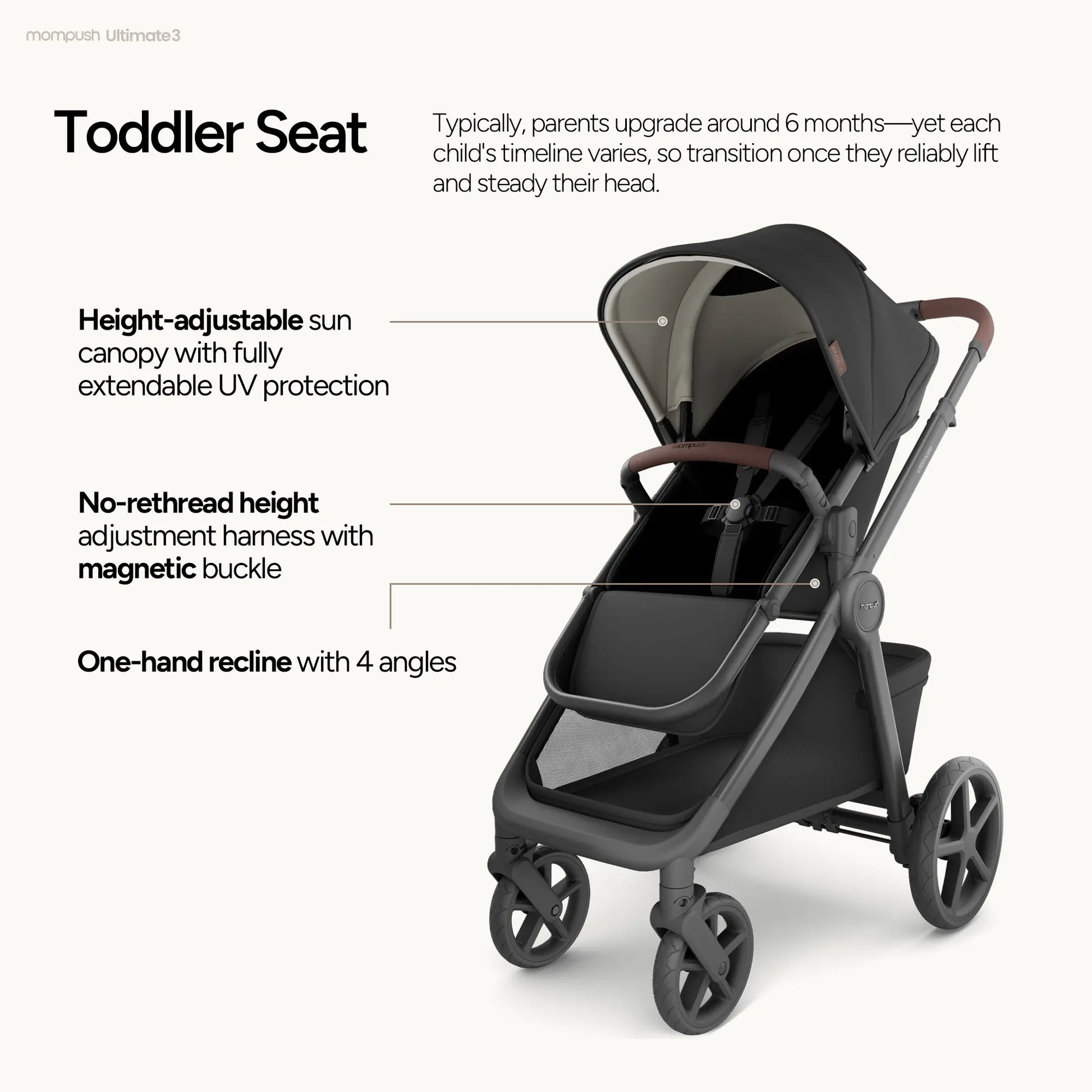 mompush stroller car seat Mompush Ultimate 3 Full-Size Baby Stroller