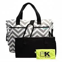 Baby K'tan Baby K’tan - Original Diaper Bag Tote with Changing Pad, Wet Dry Bag, 14 pockets, Stroller Straps and Machine Washable - Chevron Canvas