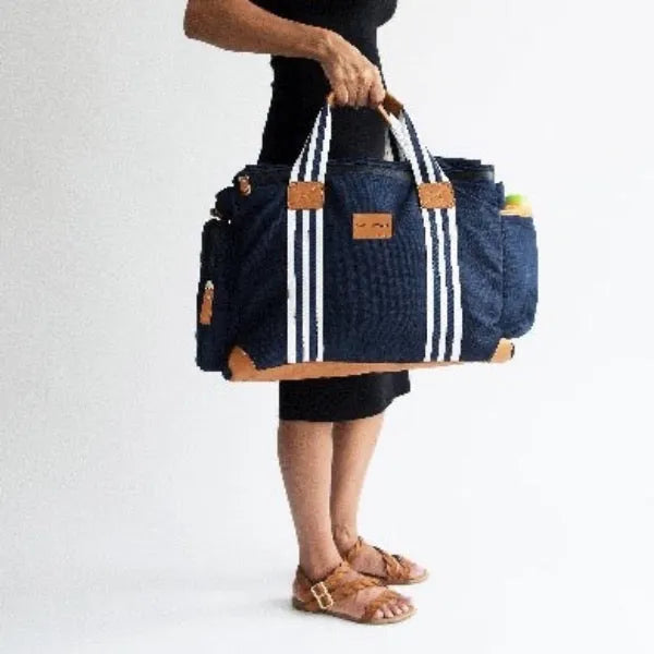 Navy and 2024 tan changing bag