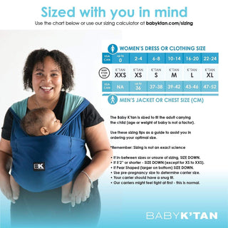 Baby K'tan Slings Baby K’tan Active Oasis Baby Carrier - Blue/Turquoise