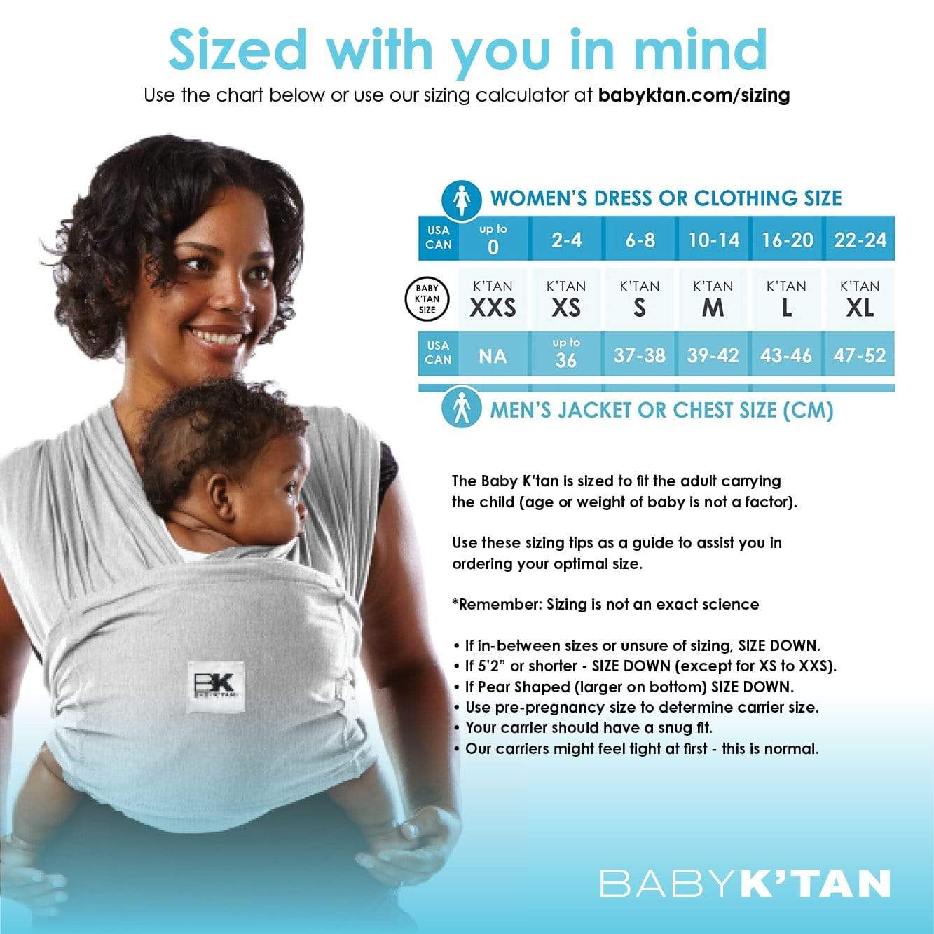 Baby K'tan Slings Baby K’tan Original Baby Carrier - Heather Grey