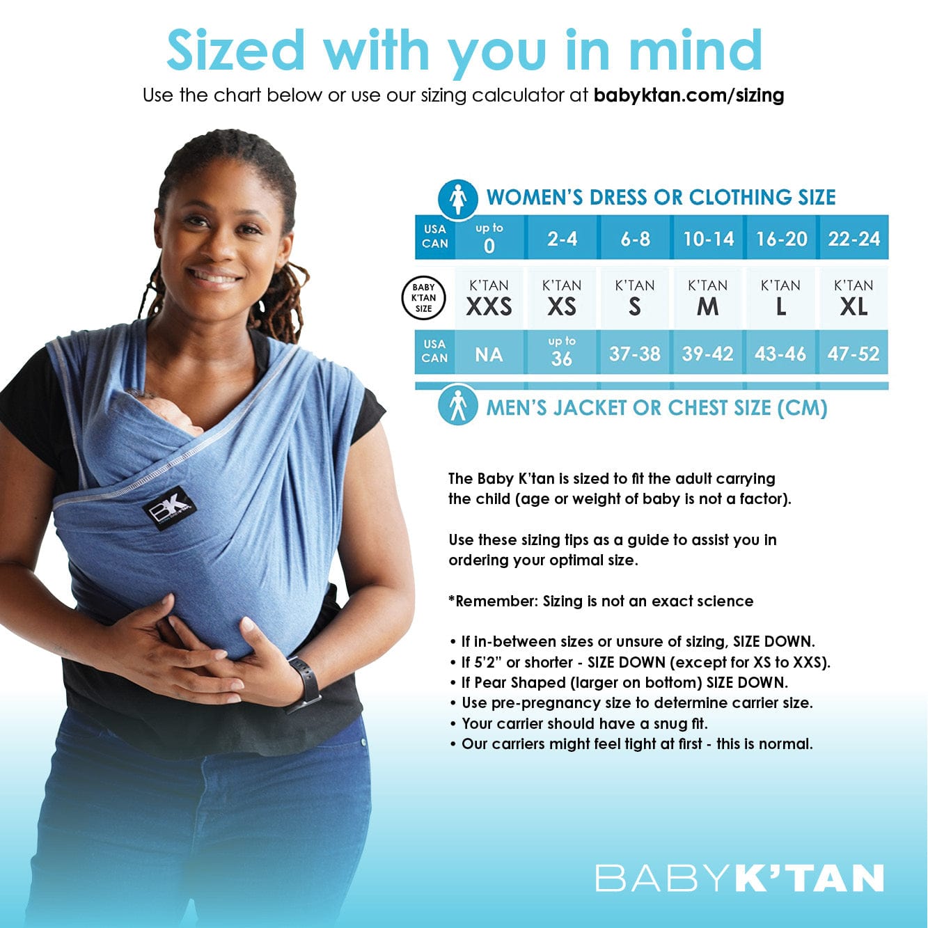 Baby K'tan Pre-Wrapped - Ready To Wear Baby Carrier - Original