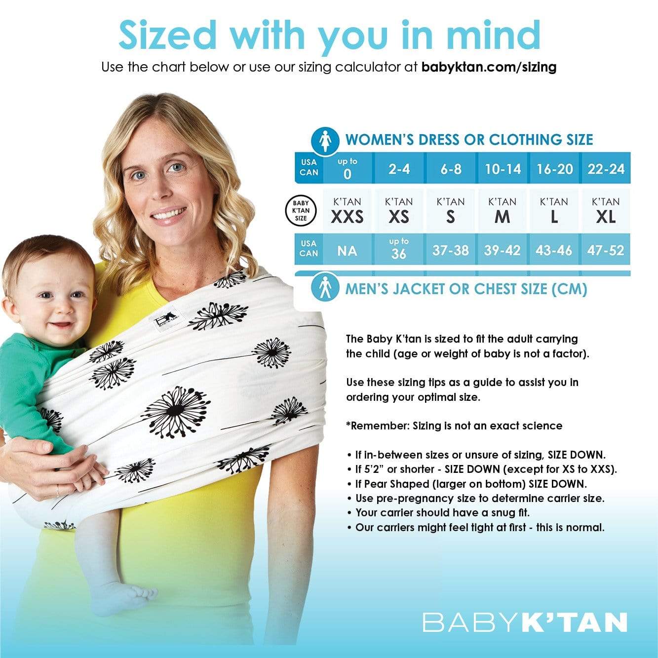 Baby K’tan Pre-Wrapped Ready To Wear - Baby Carrier - Dandelion