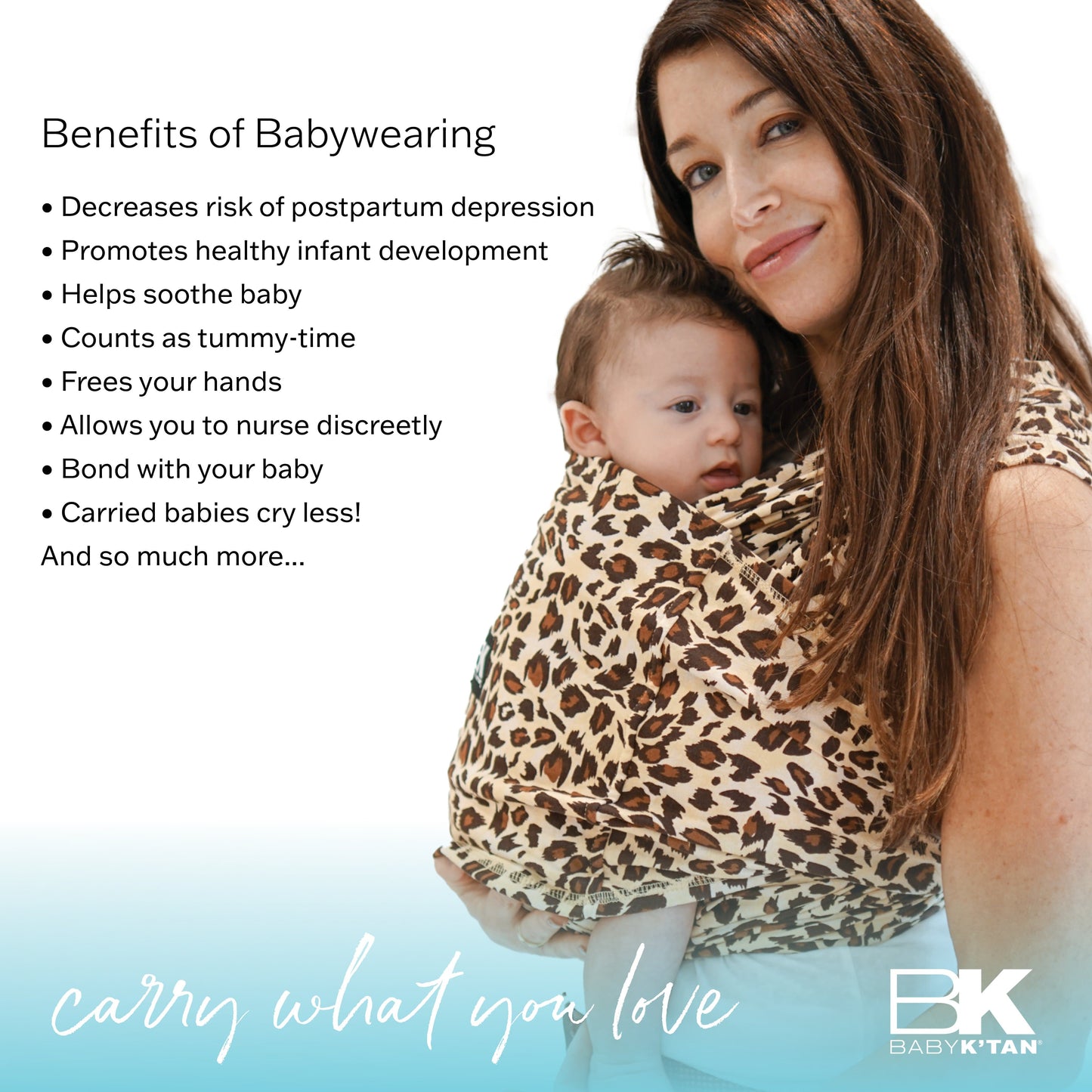 A women with a baby in a Baby K'tan carrier, showcasing a nurturing bond between them.